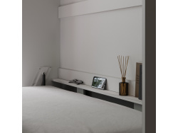 SMARTBett Schrankbett Classic 160x200cm Vertikal Weiss/Weiss Hochglanz