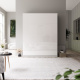 SMARTBett  Murphy Bed Classic 160x200cm Vertical White/White  high Gloss , Folding Wall Bed
