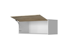 SMARTBett Hängeschrank mit 1 Klapptür zu 120 & 140 Schrankbetten Horizontal Standard Weiss/ Eiche Sonoma