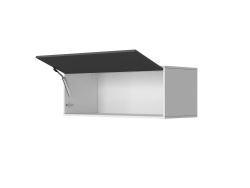 SMARTBett Hängeschrank mit 1 Klapptür zu 120 & 140 Schrankbetten Horizontal Standard Weiss/ Anthrazit Hochglanz