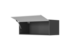 SMARTBett wall cabinet with 1 folding door for 120 & 140 wall beds Horizontal Standard Anthracite/ White high gloss