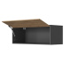 SMARTBett Hängeschrank mit 1 Klapptür zu 120 & 140 Schrankbetten Horizontal Standard Anthrazit/ Wildeiche