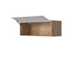 SMARTBett Hängeschrank mit 1 Klapptür zu 120 & 140 Schrankbetten Horizontal Standard Wildeiche/ Weiss