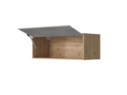 SMARTBett wall cabinet with 1 folding door for 120 & 140 wall beds Horizontal Standard Wild Oak/ Concrete