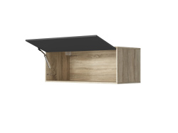 SMARTBett Hängeschrank mit 1 Klapptür zu 120 & 140 Schrankbetten Horizontal Standard Eiche Sonoma/ Anthrazit Hochglanz