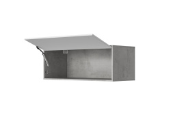SMARTBett Hängeschrank mit 1 Klapptür zu 120 & 140 Schrankbetten Horizontal Standard Beton/ Weiss Hochglanz