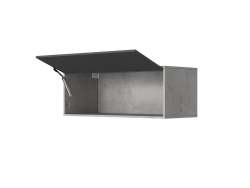 SMARTBett Hängeschrank mit 1 Klapptür zu 120 & 140 Schrankbetten Horizontal Standard Beton/ Anthrazit Hochglanz