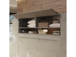 SMARTBett Hängeschrank mit 1 Klapptür zu 120 & 140 Schrankbetten Horizontal Standard Beton/ Beton