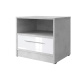 Nachttisch Standard 45 cm mit einer Schublade Beton/Weiss Hochglanz