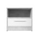 Bedside table Basic / Standard with a drawer Concrete/White