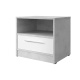 Bedside table Basic / Standard with a drawer Concrete/White