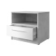 Bedside table Basic / Standard with a drawer Concrete/White