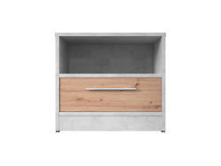 Bedside table Standard with a drawer Concrete/Wild Oak