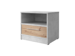 Nachttisch Standard 45 cm mit einer Schublade Beton/Wildeiche