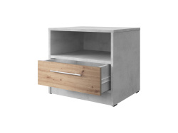 Nachttisch Standard 45 cm mit einer Schublade Beton/Wildeiche