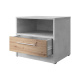 Bedside table Standard with a drawer Concrete/Wild Oak
