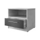 Nachttisch Standard 45 cm mit einer Schublade Beton/Anthrazit