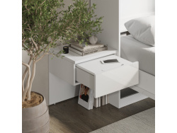 SMARTBett HANGING NIGHTSTAND.( 40cm depth) White/White Gloss