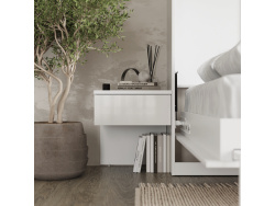 SMARTBett HANGING NIGHTSTAND.( 40cm depth) White/White Gloss
