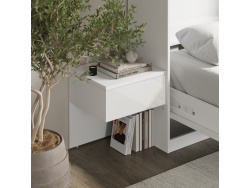 SMARTBett HANGING NIGHTSTAND.( 40cm depth) White/White Gloss