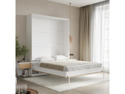 SMARTBett Schrankbett Set 160-Schrankbett Vertikal Hochkant CLASSIC mit 2 Nachtkonsolen