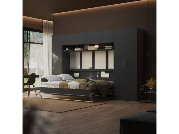 SMARTBett WOHNWAND Schlafzimmer Set Schrankbett 140x200cm Querbett + , 2.095,95 €
