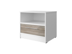 SMARTBett bedside table 40 cm with one drawer White / Oak...