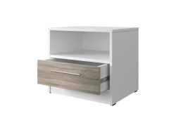 SMARTBett bedside table 40 cm with one drawer White / Oak...