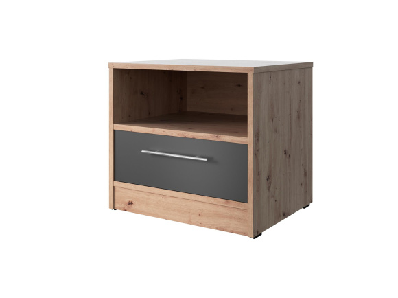 SMARTBett bedside table 40 cm with one drawer Wild Oak/Anthracite