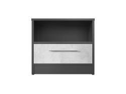 SMARTBett bedside table 40 cm with one drawer Anthracite/Concrete