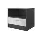 SMARTBett bedside table 40 cm with one drawer Anthracite/Concrete