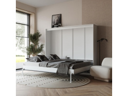 SMARTBett Schrankbett WAVES 160x200 Horizontal Front Anthrazit geriffelt