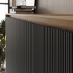 SMARTBett Schrankbett WAVES 160x200 Horizontal Front Anthrazit geriffelt