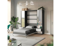 SMARTBett mirror cabinet closet 50cm Anthracite/ White high gloss/ Mirror