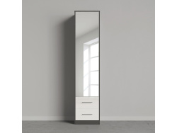 SMARTBett mirror cabinet closet 50cm Anthracite/ White high gloss/ Mirror
