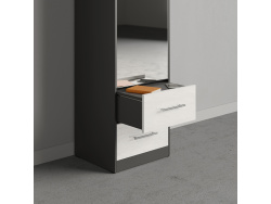 SMARTBett mirror cabinet closet 50cm Anthracite/ White high gloss/ Mirror