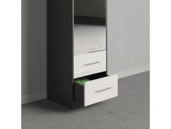 SMARTBett mirror cabinet closet 50cm Anthracite/ White high gloss/ Mirror