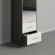 SMARTBett mirror cabinet closet 50cm Anthracite/ White high gloss/ Mirror