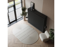 SMARTBett Murphy bed Classic WAVES 160x200 horizontal Anthracite/Anthracite ribbed