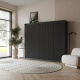 SMARTBett Murphy bed Classic WAVES 160x200 horizontal Anthracite/Anthracite ribbed