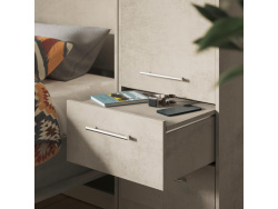 SMARTBett set wall unit 140 vertical wall bed + 2x 50 mirror cabinets Concrete/ Concrete