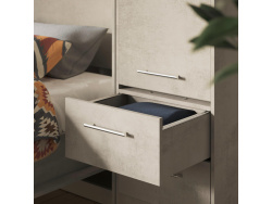 SMARTBett set wall unit 140 vertical wall bed + 2x 50 mirror cabinets Concrete/ Concrete