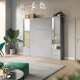SMARTBett set wall unit 140 vertical wall bed + 2x 50 mirror cabinets Concrete/ Concrete