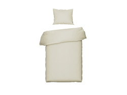 Satin bed linen CASABEL 155x220cm (2 pieces) with zipper Cream