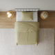 Satin bed linen CASABEL 155x220cm (2 pieces) with zipper Cream
