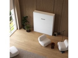 Schrankbett M1 180x200 Vertikal Weiss/Weiss inkl.Polsterrahmen