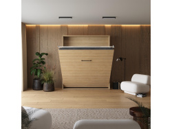 Murphy bed M1 180x200 Vertical Kaiserberg Oak incl.upholstered frame