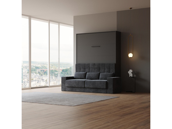 Schrankbett M1 180x200 Vertikal inkl.SOFA Anthrazit/Anthrazit