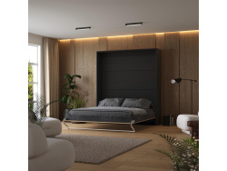 Murphy bed M1 180x200 Vertical Anthracite/Kaiserberg Oak incl.upholstered frame