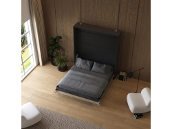 Murphy bed M1 180x200 Vertical Anthracite/Kaiserberg Oak incl.upholstered frame